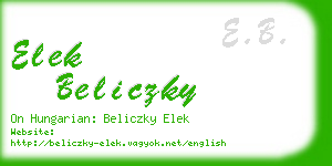 elek beliczky business card